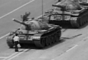 Tanks putting down the 1989 Tiananmen Suare Protest